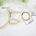 Y0102 Copper Material Earrings with closed ring Gold 10mm round circle stud earrings accessories